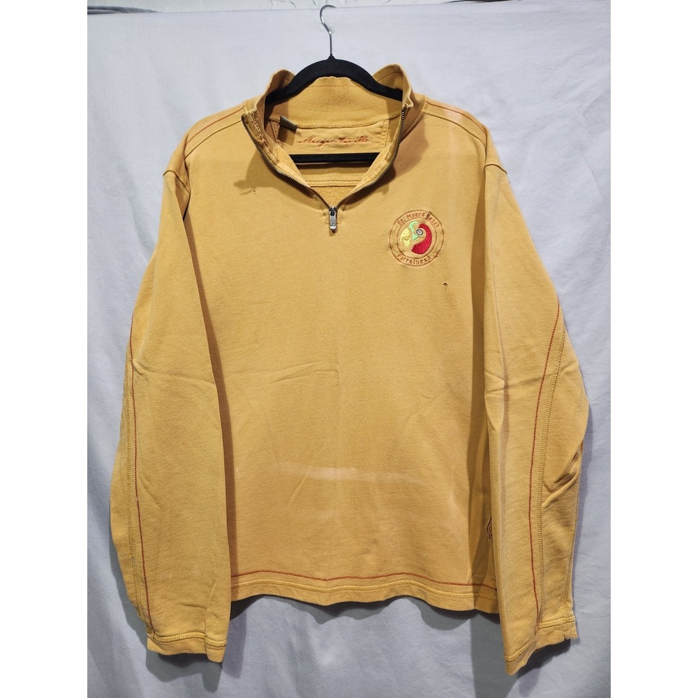 Jimmy Buffett Margaritaville 1/4 Zip Pullover Large Parrothead Ft Myers Distress